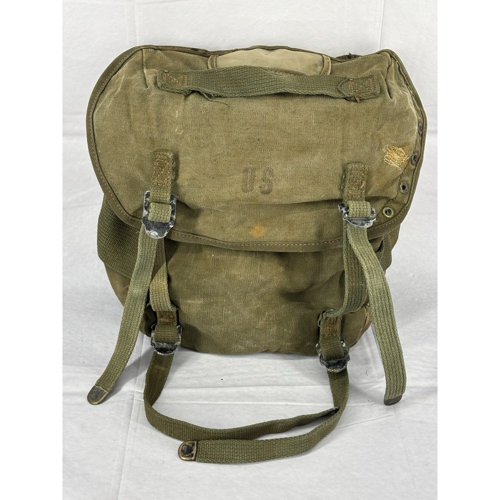 US Army Field Pack Canvas Combat Butt M-1956 Vietnam War Era Olive Drab